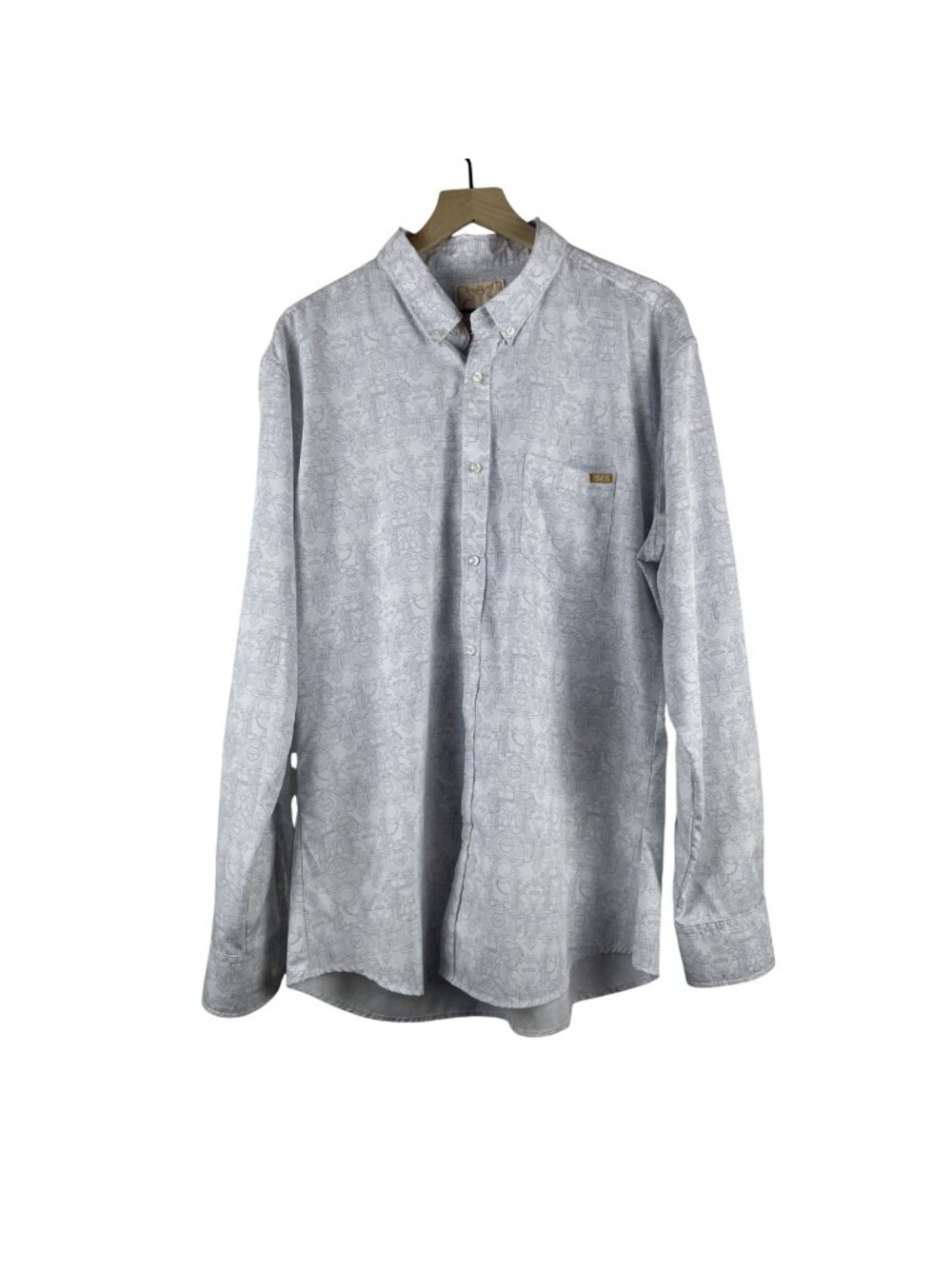 RSVLTS Gatsby Collection Slim Fit Long-Sleeve Shirt w/ Art Deco 1920s Print